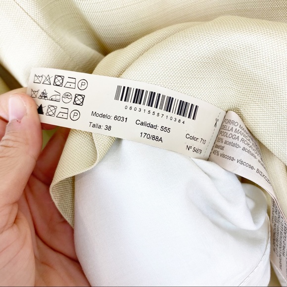 Massimo Dutti | Structured Cream Double Breasted Blazer Jacket - Picture 13 of 14